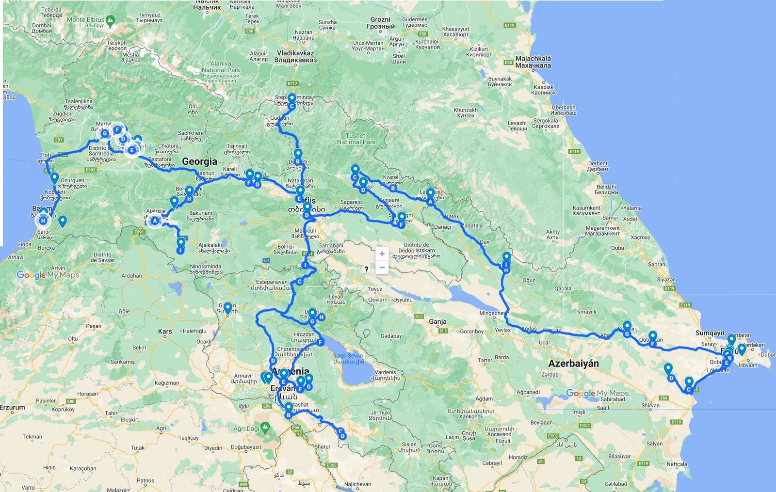Abrir el itinerario detallado en google maps