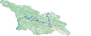 Ruta del viaje de 8 días por Georgia