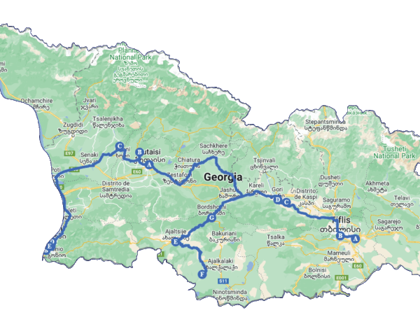 Itinerario del tour por Georgia