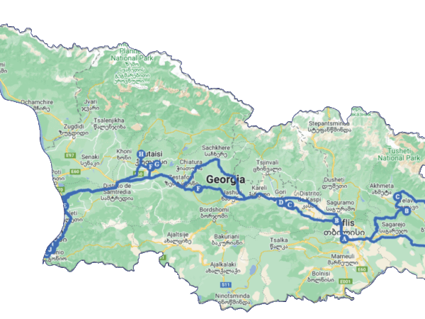 Itinerario del viaje por Georgia