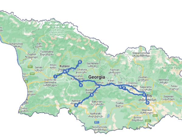 Itinerario del viaje por Georgia