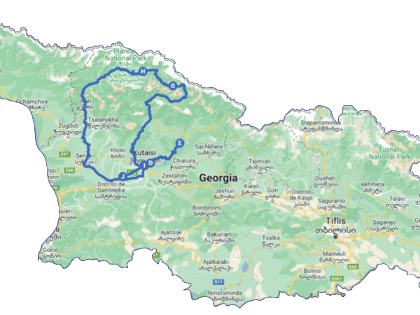 Itinerario del viaje de 6 días por Georgia