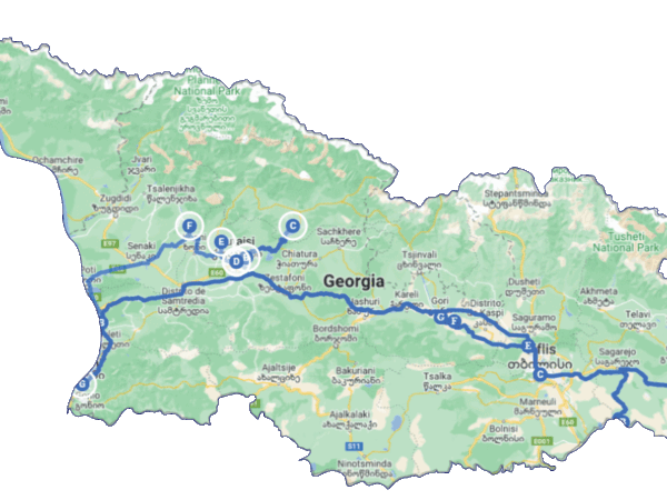 Itinerario del viaje por Georgia