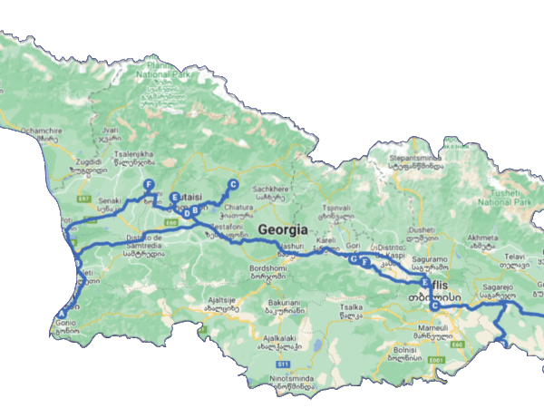 Itinerario del viaje de 9 días por Georgia