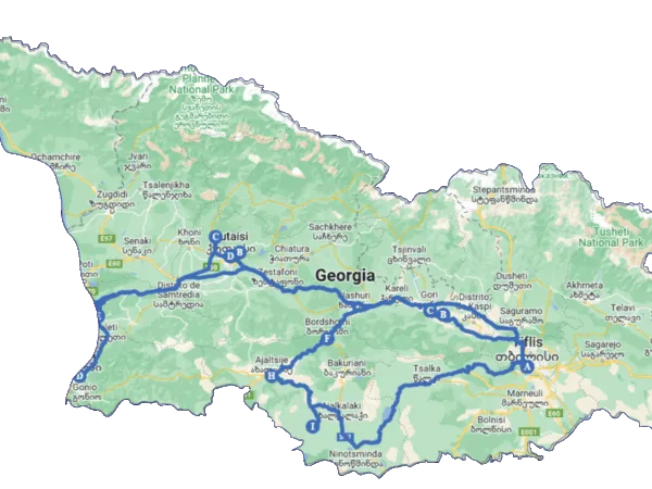 Itinerario del viaje de 7 días por Georgia