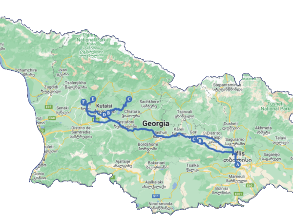 Itinerario del viaje por Georgia