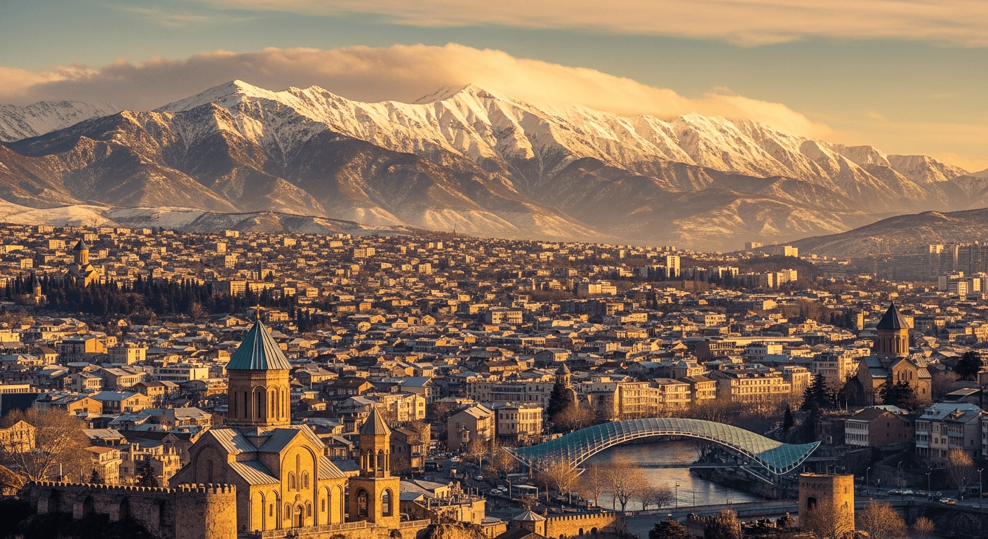 Georgia nominada mejor destino emergente 2026 vista panorámica Tbilisi montañas Cáucaso