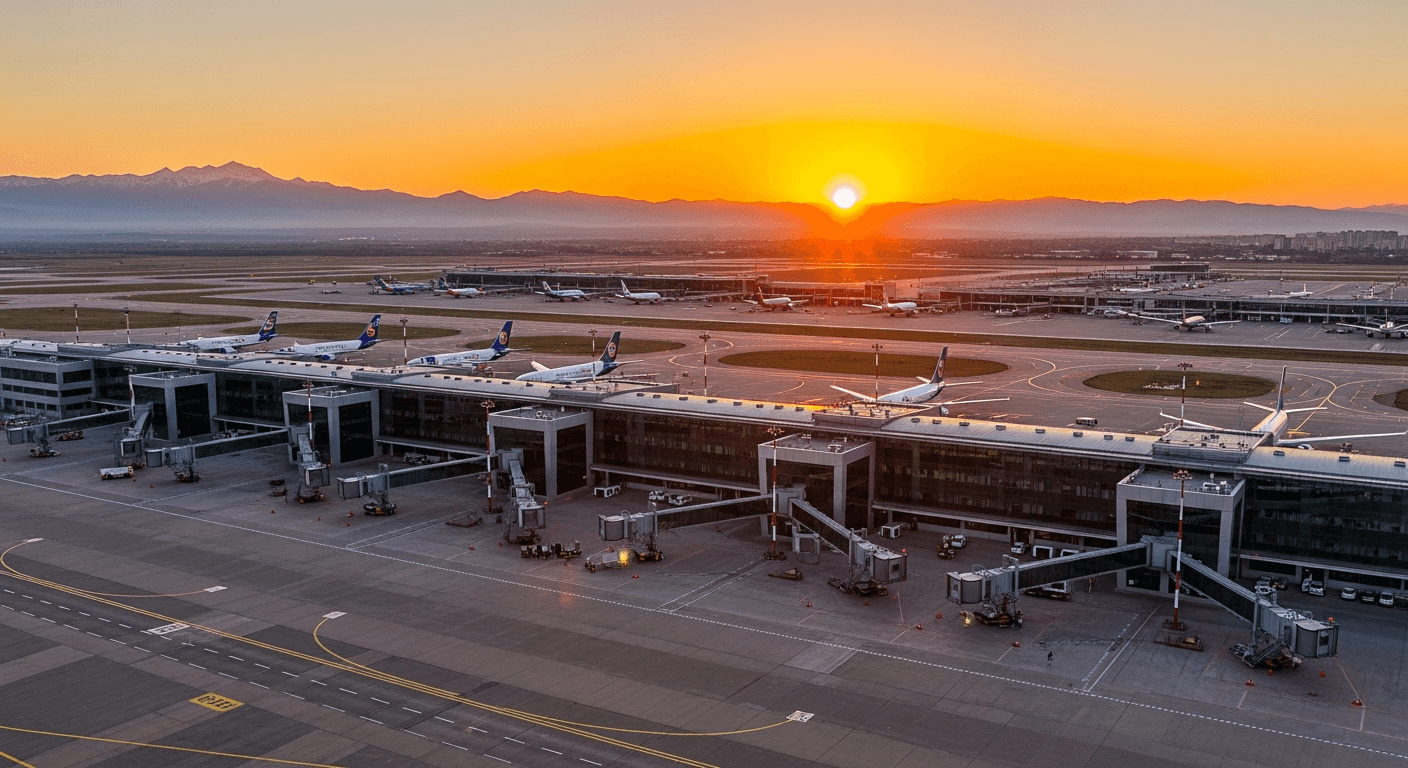 Aeropuerto internacional de Tbilisi con múltiples vuelos y conexiones internacionales hacia 36 países del Cáucaso